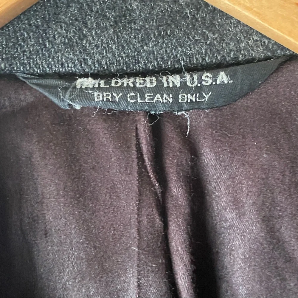 VINTAGE Christian Dior Charcoal‎ Heather Pure New Wool Trench Coat Overcoat L